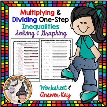 Preview of Multiplying and Dividing One Step INEQUALITIES Solving and Graphing with KEY