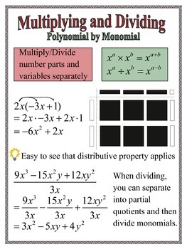 Preview of Multiplying and Dividing Polynomial by Monomial