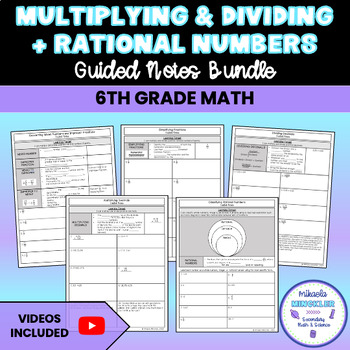 Preview of Multiplying and Dividing Positive Rational Numbers Unit BUNDLE 6th Grade Math