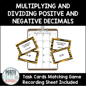 Preview of Multiplying and Dividing Positive and Negative Decimals Matching Game