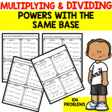 Multiplying and Dividing Powers with the Same Base
