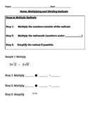 Multiplying and Dividing Radicals Notes and Assignments