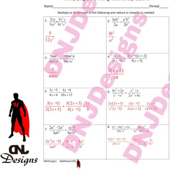 multiplying and dividing rational expressions homework answers