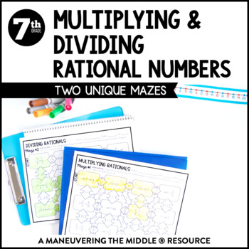 Preview of Multiplying and Dividing Rational Numbers Mazes | Fractions & Decimals Activity