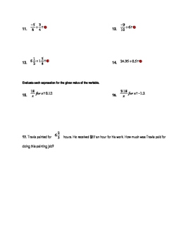 dividing rational numbers practice and problem solving d