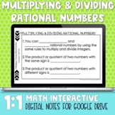 Multiplying and Dividing Rational Numbers Digital Notes