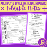 Multiplying and Dividing Rational Numbers Foldable Notes