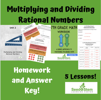 Preview of Multiplying and Dividing Rational Numbers Homework and Answer Key