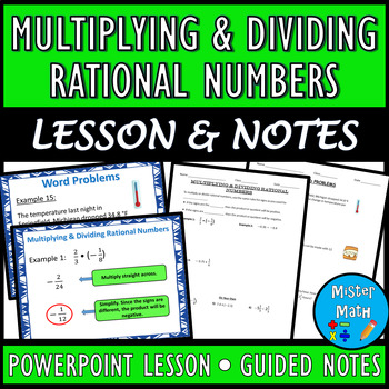 Preview of Multiplying and Dividing Rational Numbers PPT & Guided Notes BUNDLE