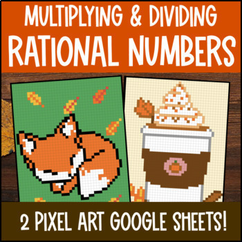Preview of Multiplying and Dividing Rational Numbers Pixel Art Digital Fractions Decimals