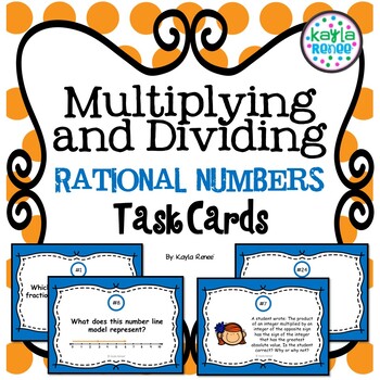 Preview of Multiplying and Dividing Rational Numbers Task Cards: 7.NS.2