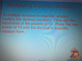 Multiplying and Dividing Scientific Notation