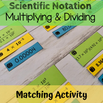 Preview of Multiplying and Dividing Scientific Notation Matching Activity