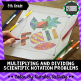 Multiplying and Dividing Scientific Notation Problem Color