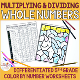 Multiplying and Dividing Whole Numbers Coloring Activities