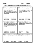 Multiplying and Dividing Integers Word Problem Practice PL