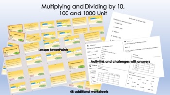 Preview of Multiplying and Dividing by 10, 100 and 1000 Lesson Bundle