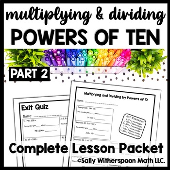 Preview of Mentally Multiplying & Dividing Decimals by Powers of 10 Worksheets 5th Grade