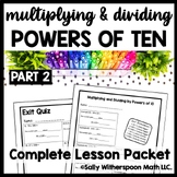 Mentally Multiplying & Dividing Decimals by Powers of 10 W