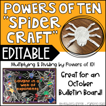 Preview of Multiplying and Dividing by Powers of Ten - Editable Halloween Craft