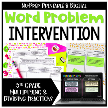 Preview of Multiplying and Dividing with Fractions & Mixed Numbers Word Problems {No Prep}