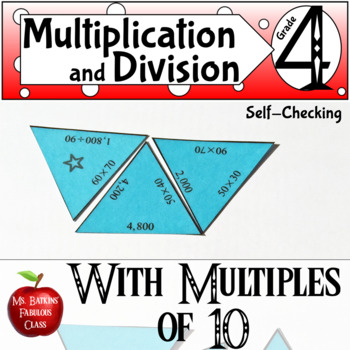 Preview of Multiplying and Dividing with Multiples of Ten Self Checking Math Center