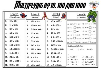 Preview of Multiplying and dividing by powers of 10