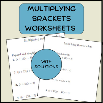 Preview of Multiplying brackets worksheets (with solutions)
