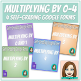 Multiplying by 0-4 Bundle - Math Fact Fluency - Self-Gradi