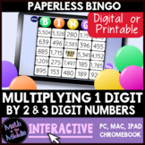 Multiplying by 1-Digit Numbers Digital Bingo Review Game -