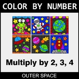 Multiplying by 2, 3, 4 - Color By Number / Coloring Worksh
