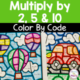 Multiplying by 2 5 & 10 Color By Number Worksheets - 3rd G