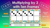 Multiplying by 3 Using Ten Frames (Subitizing)-Drop/Drag Activity