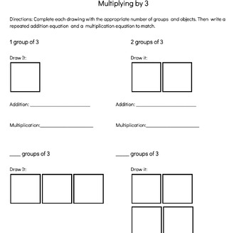 Preview of Multiplying by 3s -  Connecting Repeated Addition and Multiplication