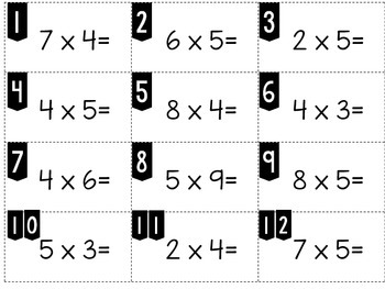 Multiplying by Four and Five by Primary Scribbles | TPT