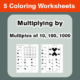 Multiplying by 10, 100, 1000 - Coloring Worksheets