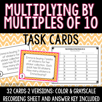 Preview of Multiplying by Multiples of 10 Task Cards