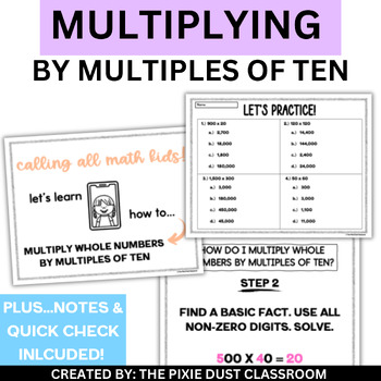 Preview of Multiplying by Multiples of Ten Worksheets Multiplying Whole Numbers