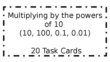 Preview of Multiplying by the powers of 10 (10, 100, 0.1, 0.01)