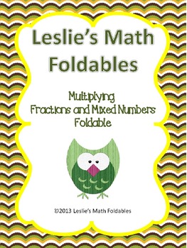 Preview of Multiplying fractions and Mixed Numbers Foldable for Interactive Notebook