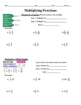 Preview of Multiplying fractions notes