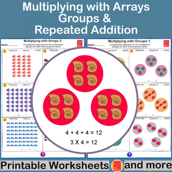 Preview of Multiplication with Arrays, Groups and Repeated Addition - Grade 3