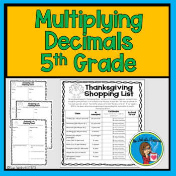 Preview of Multiplying with Decimals (Thanksgiving Dinner Shopping Activity)