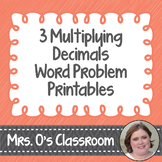 3 Multiplying with Decimals Word Problem Worksheets/Printa