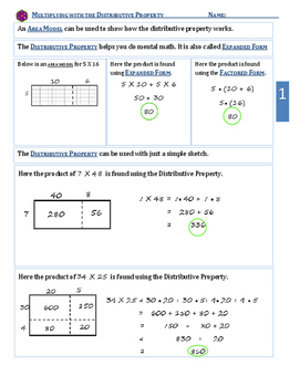 Preview of Multiplying with the Distributive Property and the Area Model
