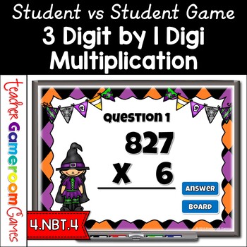 Preview of Multiplying 3 Digit  by 1 Digit Number Powerpoint Game