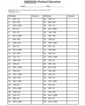 Preview of Multiplying/Dividing Numbers by 10, 100, and 1000.