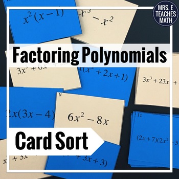 Preview of Multiplying and Factoring Polynomials Card Sort
