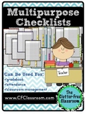 Multipurpose Checklists for Classroom Management grade boo