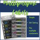 Multipurpose Classroom Labels - Ink Saving, Editable